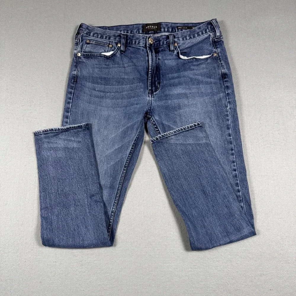 PacSun Mens Skinny Jeans 34x32 Medium‎ Wash Blue Denim Casual Pants